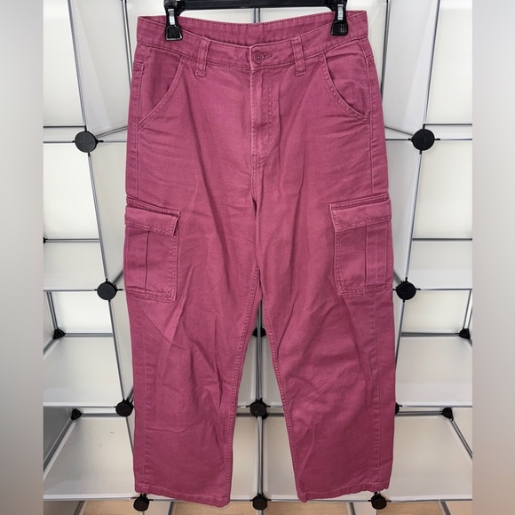 H&M 90S Baggy Women's High Waist Jeans Dusty Rose Size 4 - Picture 2 of 11